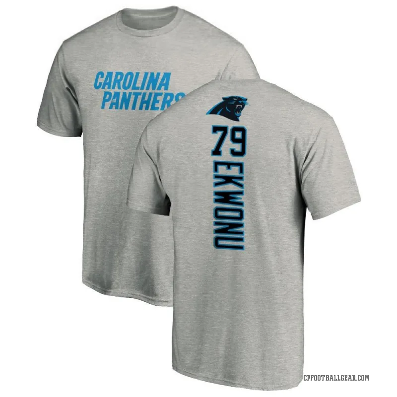 Ikem Ekwonu Youth Ash Carolina Panthers Backer T-Shirt -