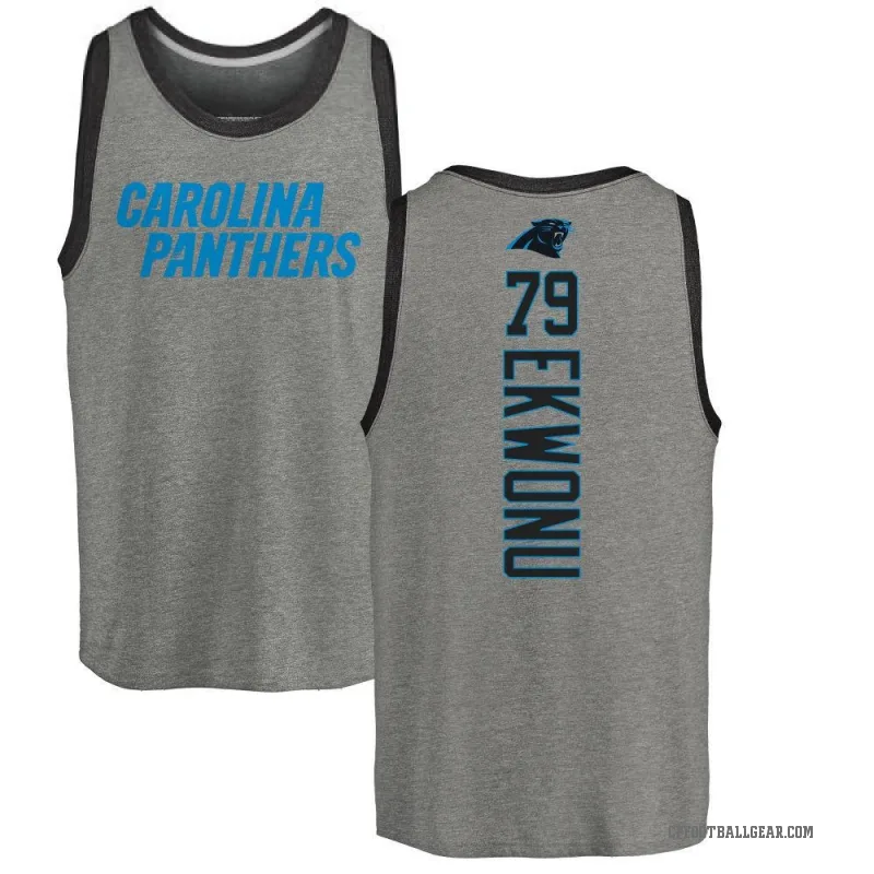 Ikem Ekwonu Youth Ash Carolina Panthers Backer Tank Top -