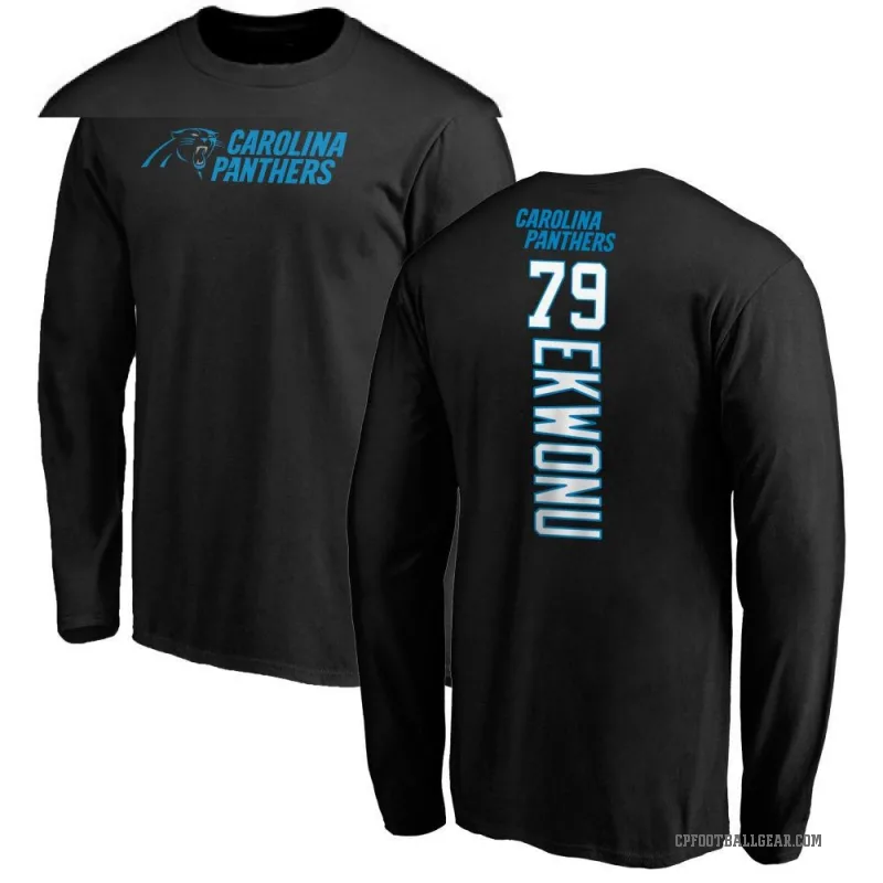 Ikem Ekwonu Youth Black Carolina Panthers Backer Long Sleeve T-Shirt -
