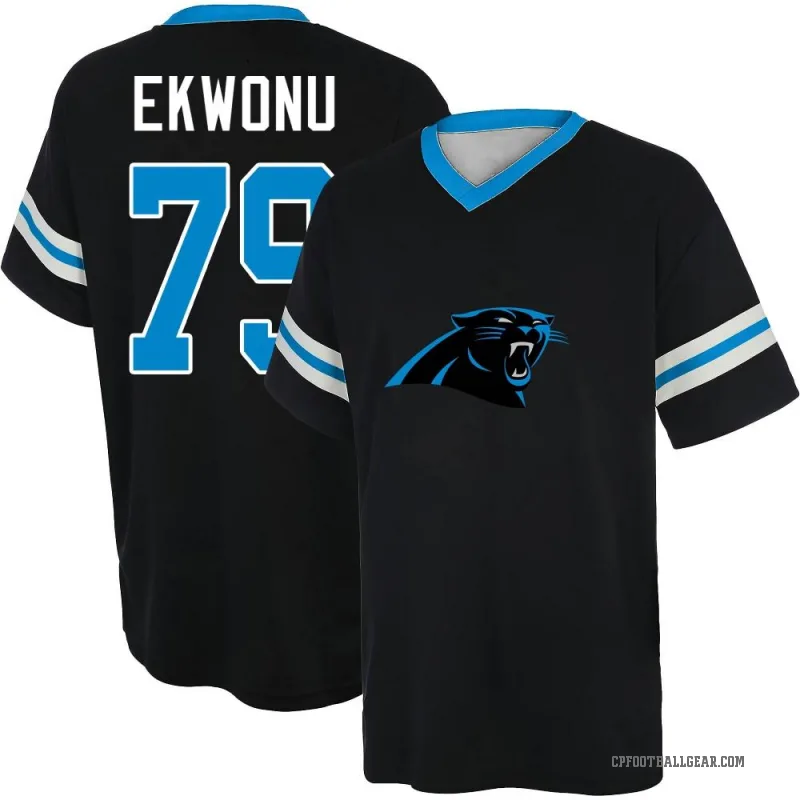Ikem Ekwonu Youth Black Carolina Panthers Game Day V-Neck T-Shirt