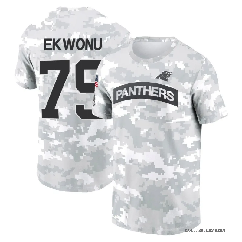 Ikem Ekwonu Youth Camo Carolina Panthers Arctic 2024 Salute to Service Performance T-Shirt