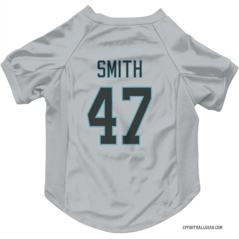 Isaiah Smith  Carolina Panthers   Silver Cat & Dog Pet Jersey