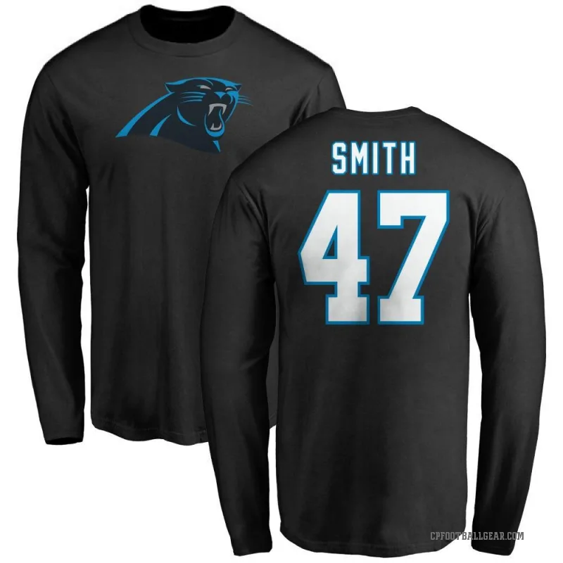 Isaiah Smith Men's Black Carolina Panthers Logo Long Sleeve T-Shirt -