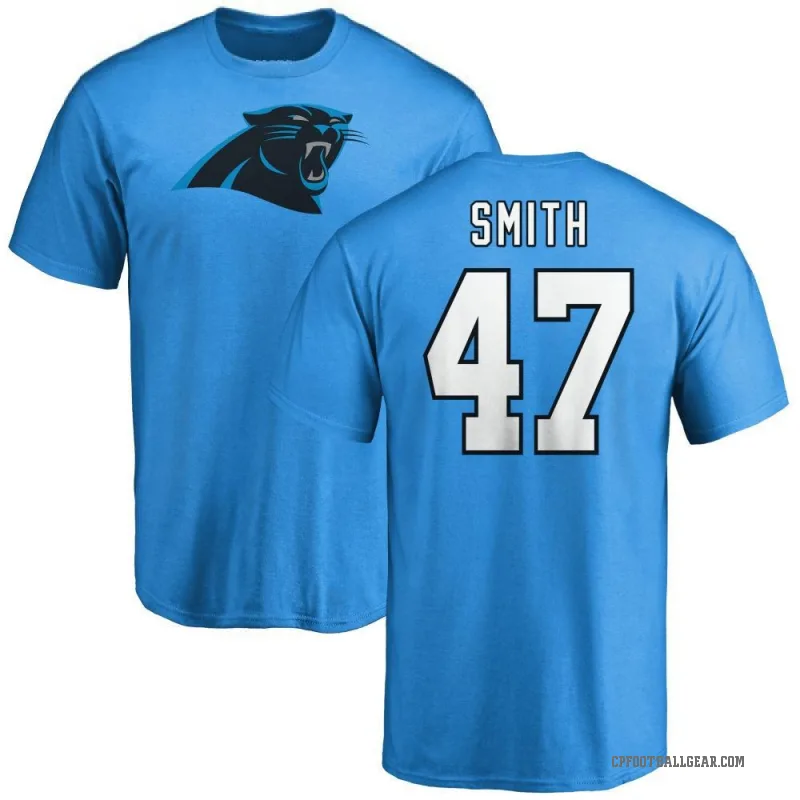 Isaiah Smith Men's Blue Carolina Panthers Logo T-Shirt -