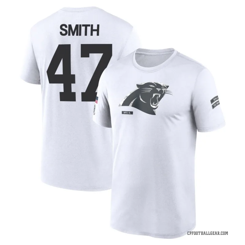 Isaiah Smith Men's White Carolina Panthers 2024 Salute to Service Performance T-Shirt