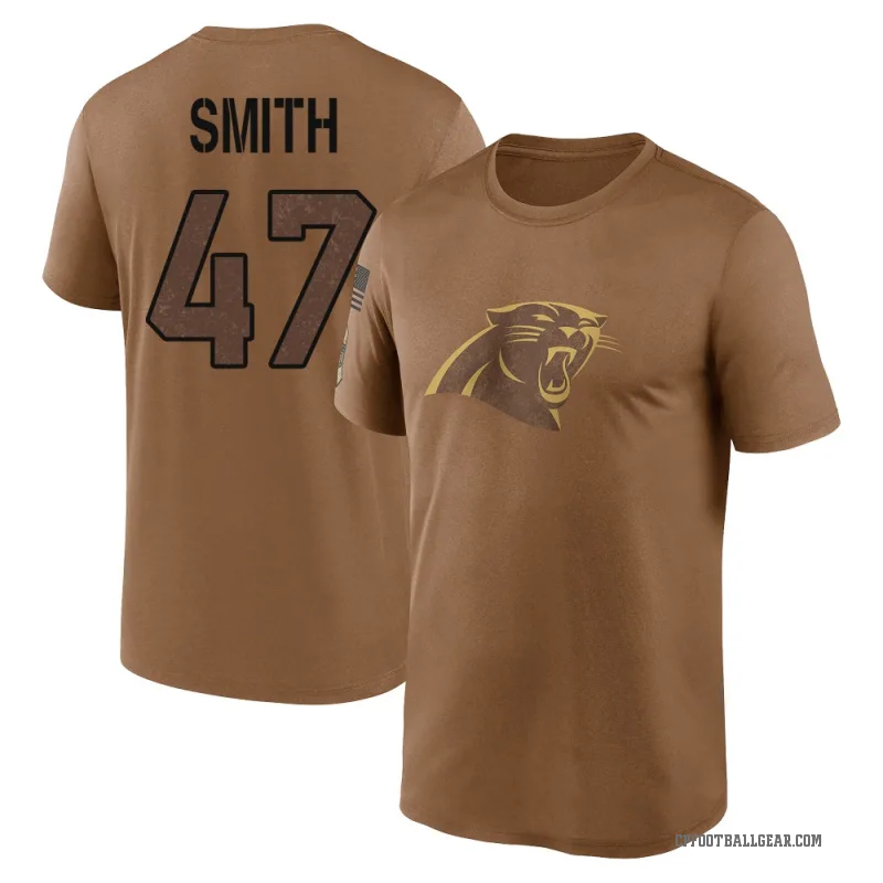 Isaiah Smith Youth Brown Carolina Panthers 2023 Salute To Service Performance T-Shirt