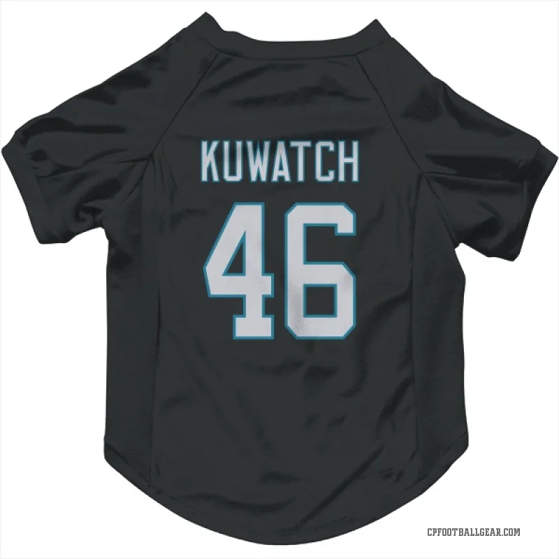 Jackson Kuwatch  Black Carolina Panthers  Cat & Dog Pet Jersey