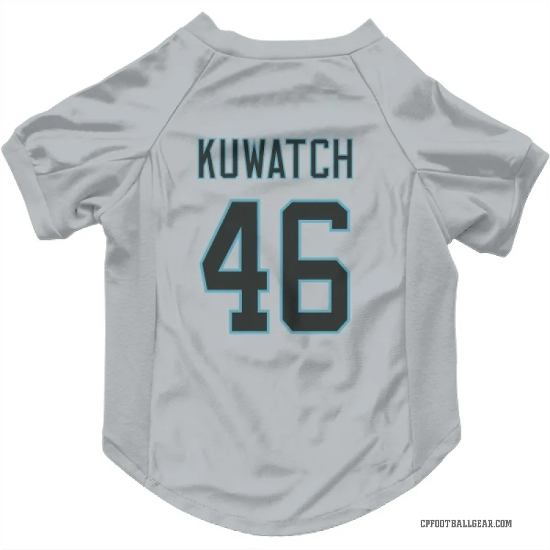 Jackson Kuwatch  Carolina Panthers   Silver Cat & Dog Pet Jersey