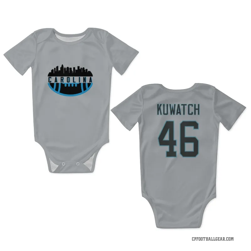 Jackson Kuwatch  White Carolina Panthers  Newborn & Infant Bodysuit