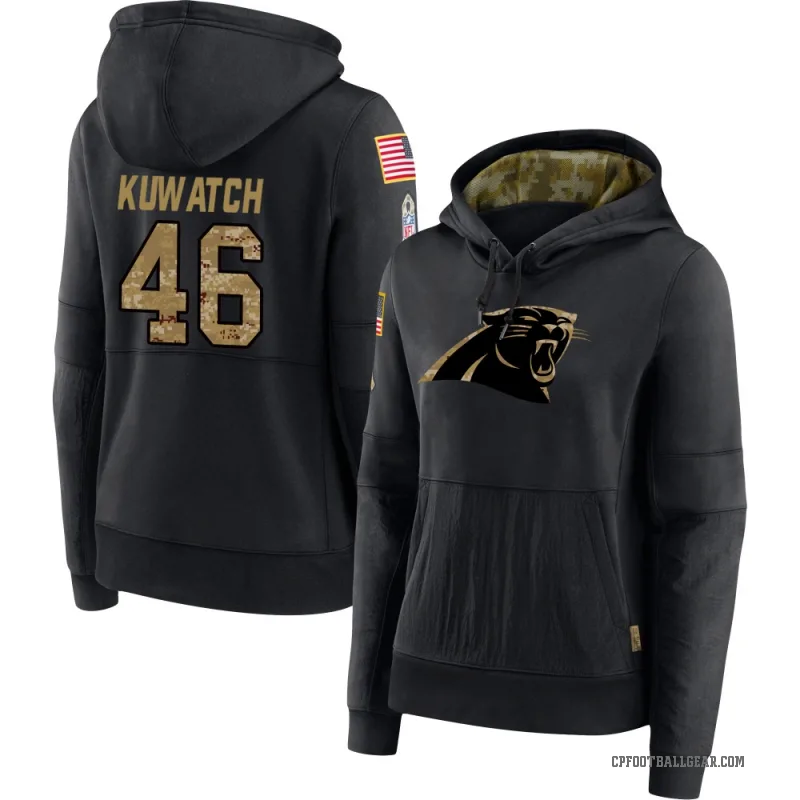 Jackson Kuwatch Women's Black Carolina Panthers 2020 Salute to Service Sideline Performance Pullover Hoodie
