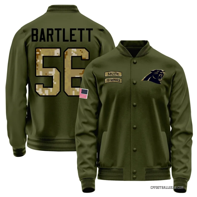 Jared Bartlett Men's Olive Carolina Panthers Salute to Service Sideline Performance Jacket
