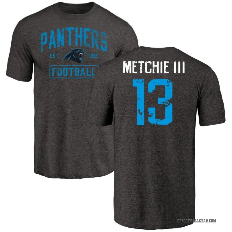 John Metchie III Men's Black Carolina Panthers Distressed T-Shirt