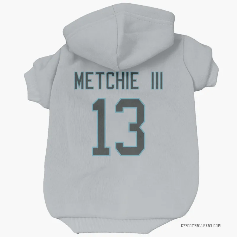 John Metchie III  White Carolina Panthers  Cat & Dog Pet Hoodie
