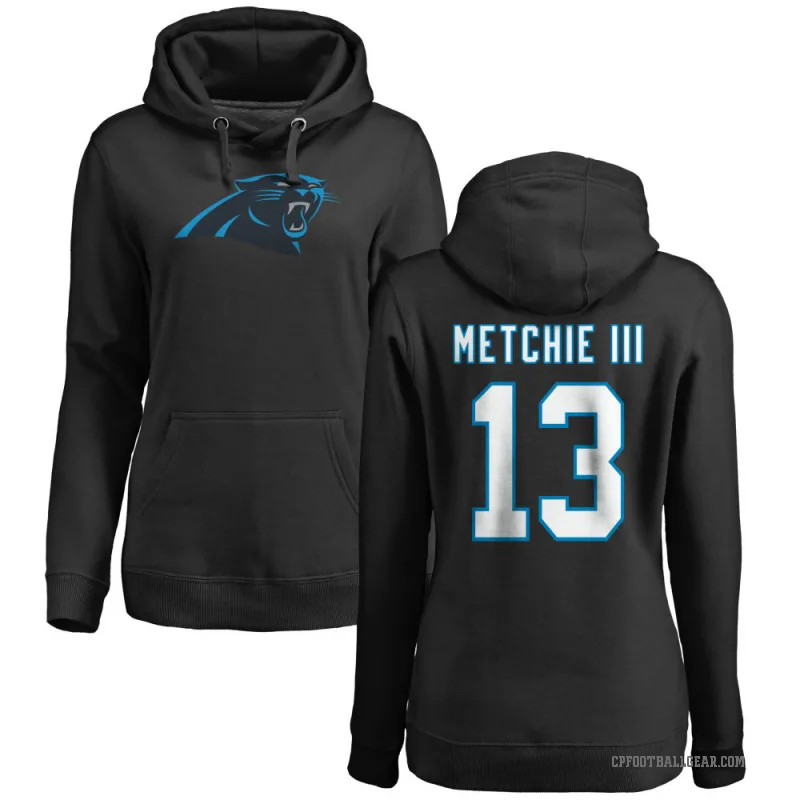 John Metchie III Women's Black Carolina Panthers Pro Line Logo Pullover Hoodie