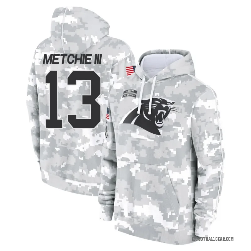 John Metchie III Youth Camo Carolina Panthers Arctic 2024 Salute to Service Club Fleece Pullover Hoodie