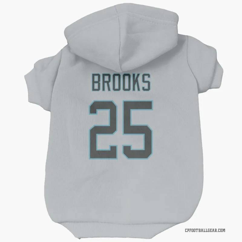 Jonathon Brooks  Carolina Panthers   Silver Cat & Dog Pet Hoodie