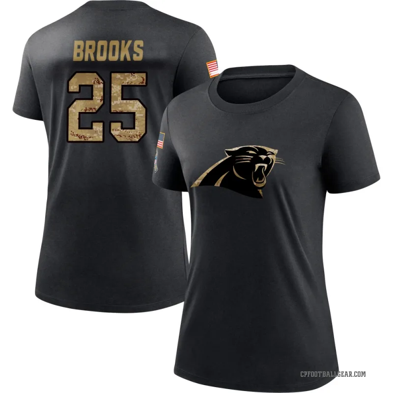 Jonathon Brooks Women's Black Carolina Panthers 2020 Salute To Service Performance T-Shirt