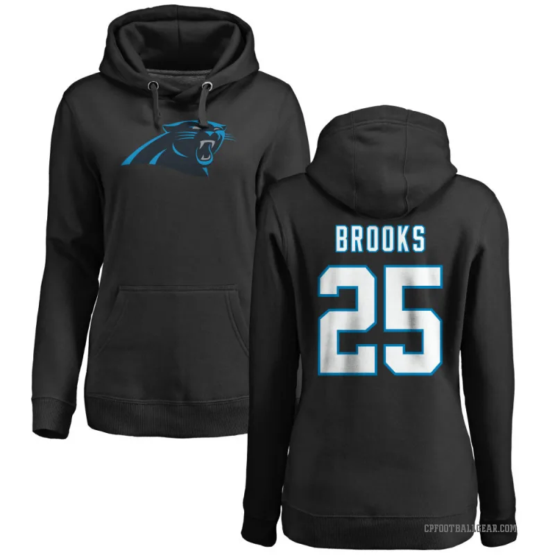 Jonathon Brooks Women's Black Carolina Panthers Pro Line Logo Pullover Hoodie