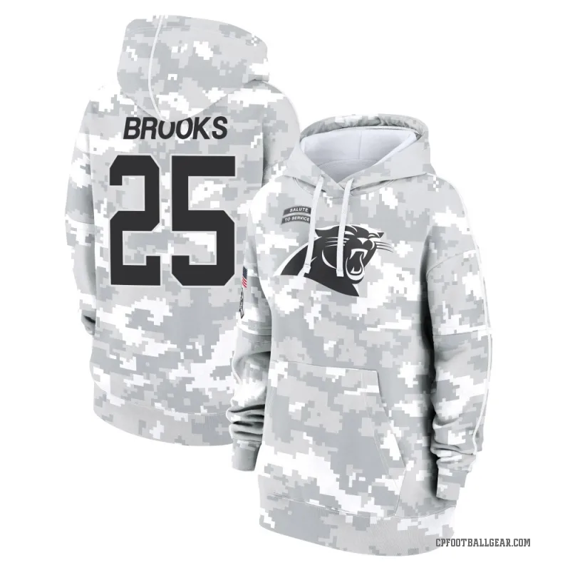 Jonathon Brooks Women's Camo Carolina Panthers Arctic 2024 Salute to Service Club Fleece Pullover Hoodie