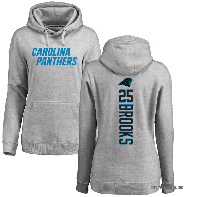 Jonathon Brooks Women's Carolina Panthers Pro Line Ash Backer Pullover Hoodie