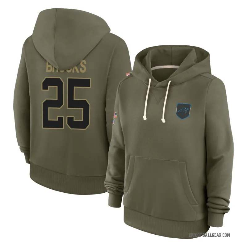 Jonathon Brooks Women's Olive Carolina Panthers 2025 Salute to Service Hoodie