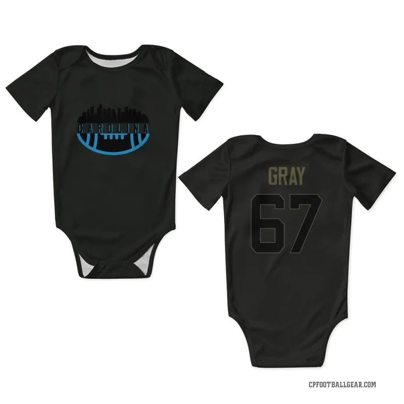Joshua Gray  Black Carolina Panthers  Service Newborn & Infant Bodysuit