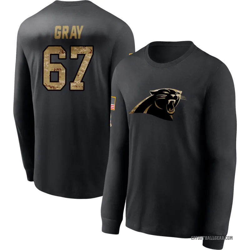 Joshua Gray Men's Black Carolina Panthers 2020 Salute To Service Sideline Performance Long Sleeve T-Shirt