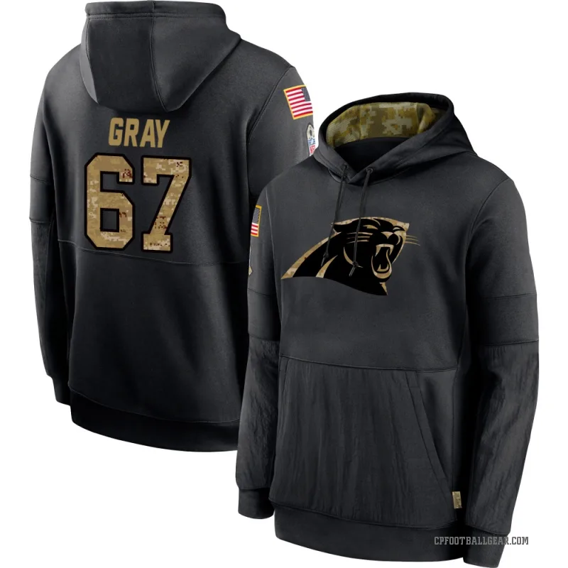 Joshua Gray Men's Black Carolina Panthers 2020 Salute to Service Sideline Performance Pullover Hoodie