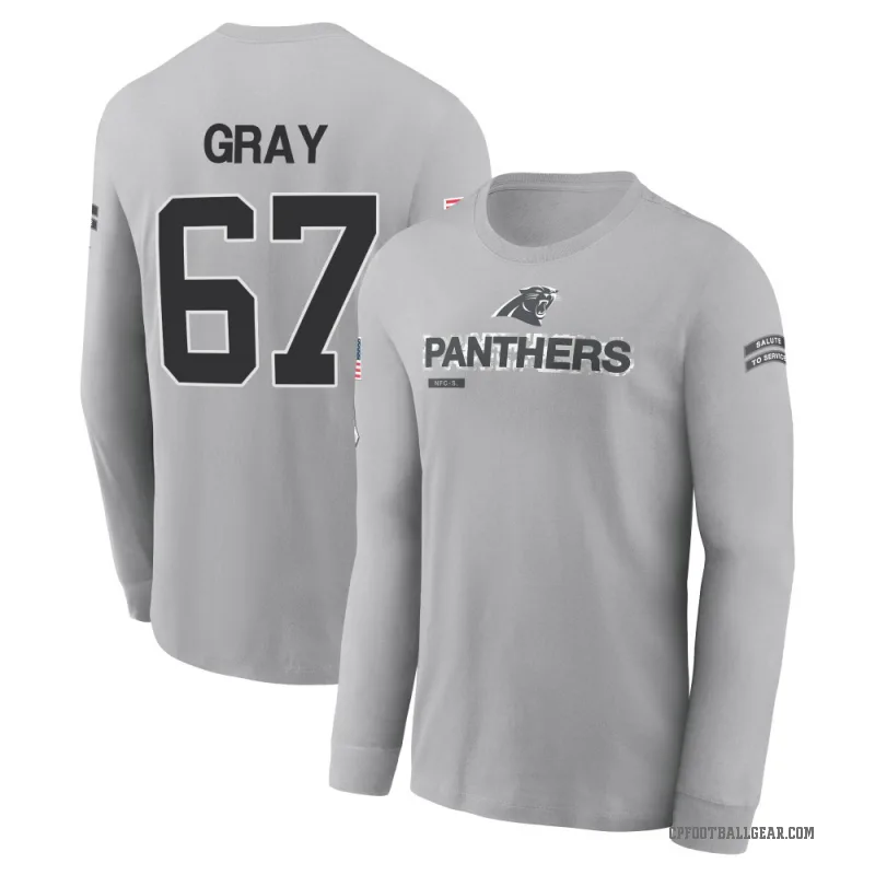 Joshua Gray Men's Gray Carolina Panthers 2024 Salute to Service Long Sleeve T-Shirt