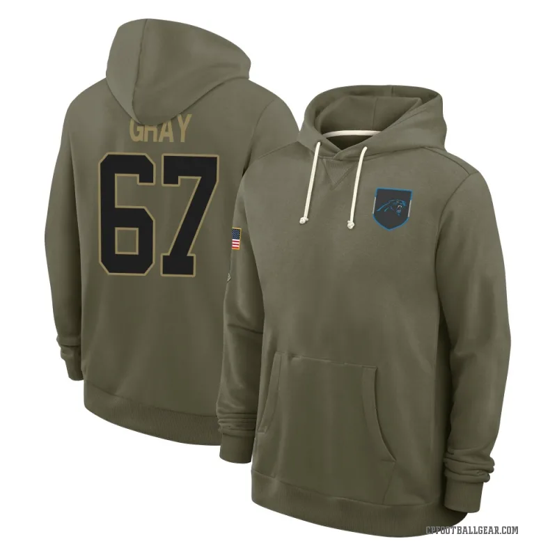 Joshua Gray Men's Gray Carolina Panthers Olive 2025 Salute to Service Hoodie