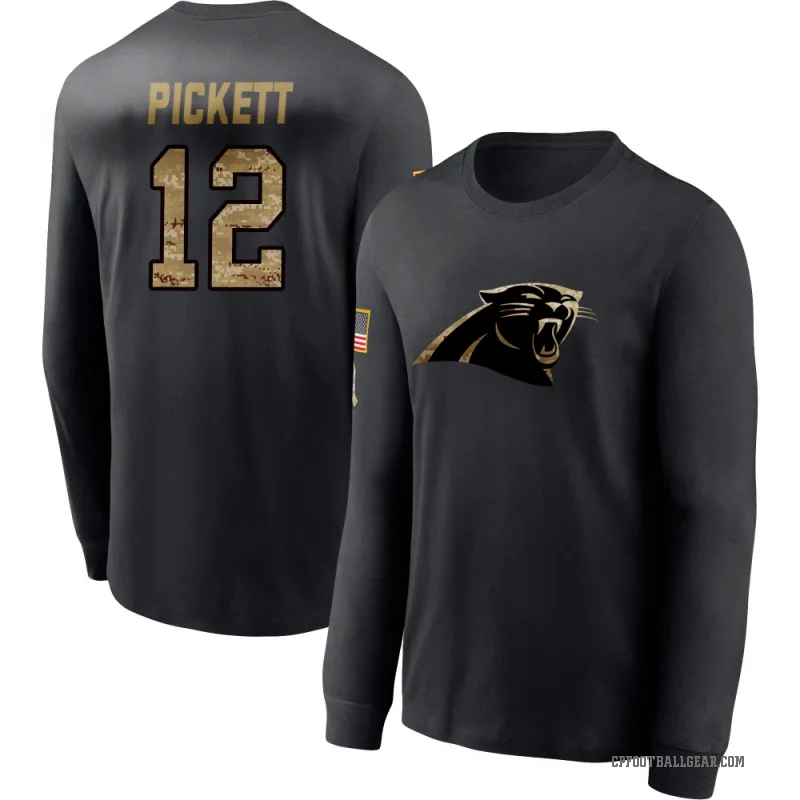Kenny Pickett Men's Black Carolina Panthers 2020 Salute To Service Sideline Performance Long Sleeve T-Shirt