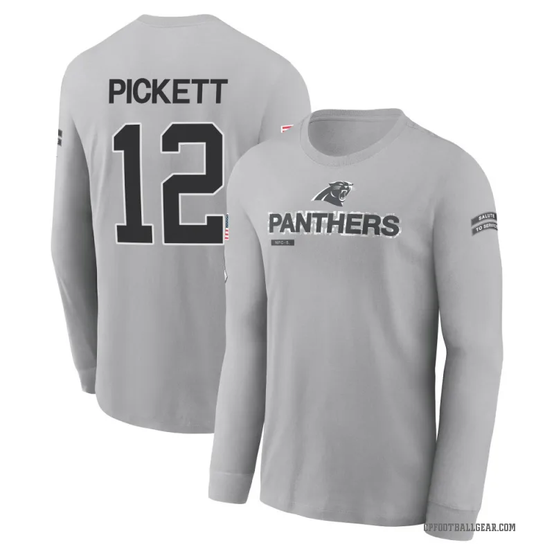 Kenny Pickett Men's Gray Carolina Panthers 2024 Salute to Service Long Sleeve T-Shirt