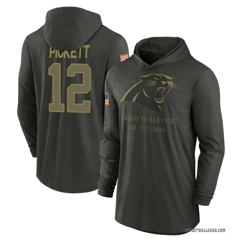 Kenny Pickett Men's Green Carolina Panthers Forest/ 2025 Salute to Service Sideline Lightweight Hooded Pullover Long Sleeve T-Sh