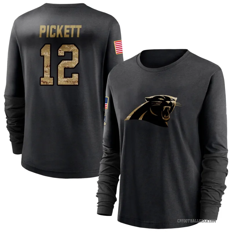 Kenny Pickett Women's Black Carolina Panthers 2020 Salute To Service Sideline Performance Long Sleeve T-Shirt