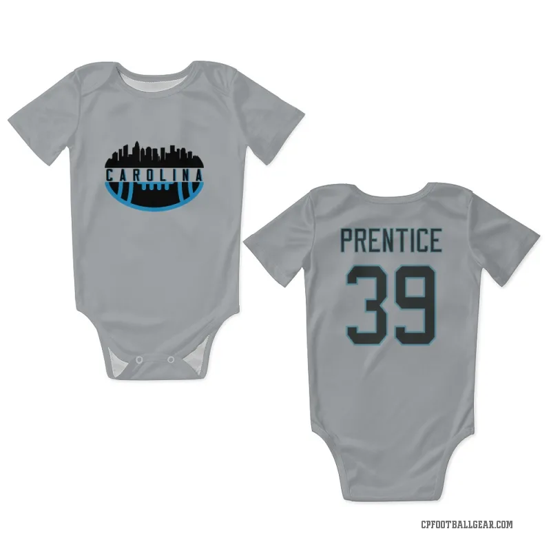 Kobe Prentice  Carolina Panthers   Silver Newborn & Infant Bodysuit