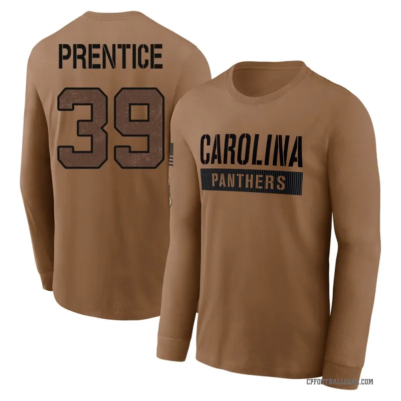 Kobe Prentice Men's Brown Carolina Panthers 2023 Salute To Service Long Sleeve T-Shirt