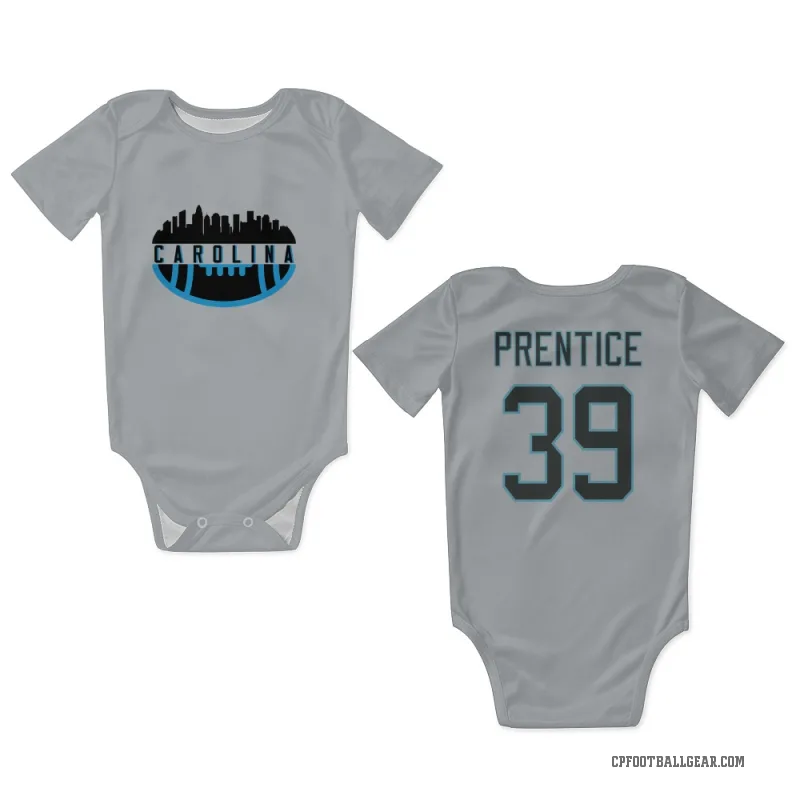 Kobe Prentice  White Carolina Panthers  Newborn & Infant Bodysuit