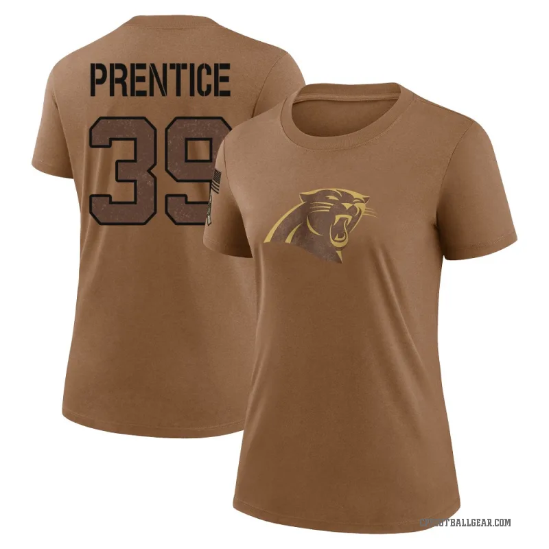 Kobe Prentice Women's Brown Carolina Panthers 2023 Salute To Service Performance T-Shirt