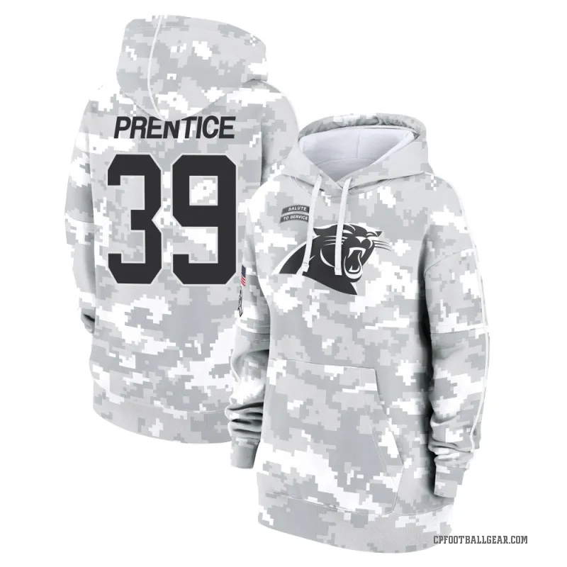 Kobe Prentice Women's Camo Carolina Panthers Arctic 2024 Salute to Service Club Fleece Pullover Hoodie