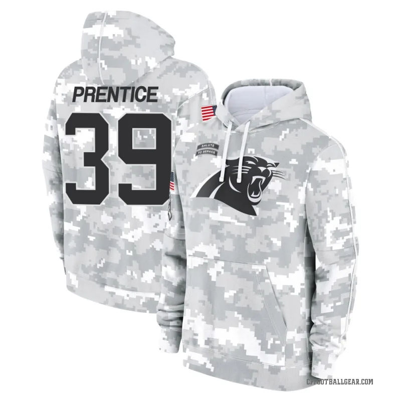 Kobe Prentice Youth Camo Carolina Panthers Arctic 2024 Salute to Service Club Fleece Pullover Hoodie