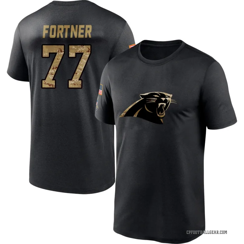 Luke Fortner Men's Black Carolina Panthers 2020 Salute To Service Performance T-Shirt