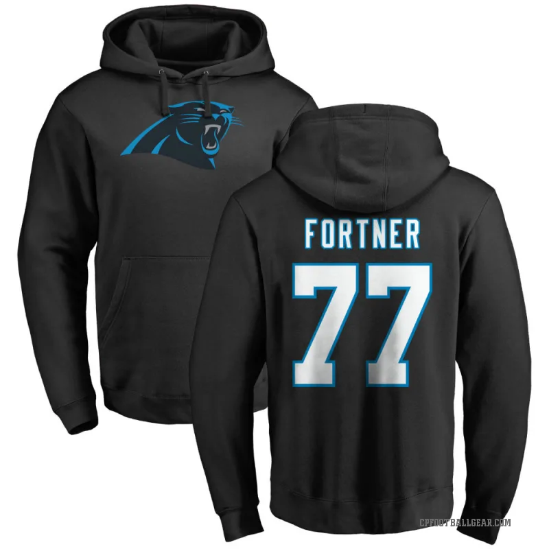 Luke Fortner Men's Black Carolina Panthers Pro Line Logo Pullover Hoodie