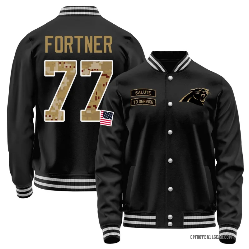 Luke Fortner Men's Black Carolina Panthers Salute to Service Sideline Performance Jacket