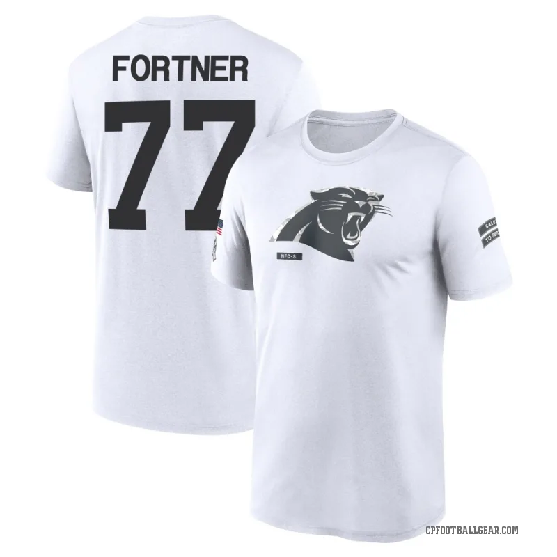 Luke Fortner Men's White Carolina Panthers 2024 Salute to Service Performance T-Shirt
