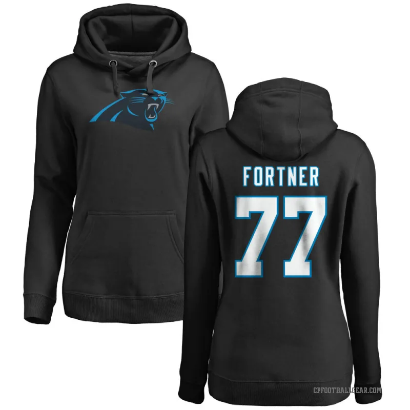 Luke Fortner Women's Black Carolina Panthers Pro Line Logo Pullover Hoodie