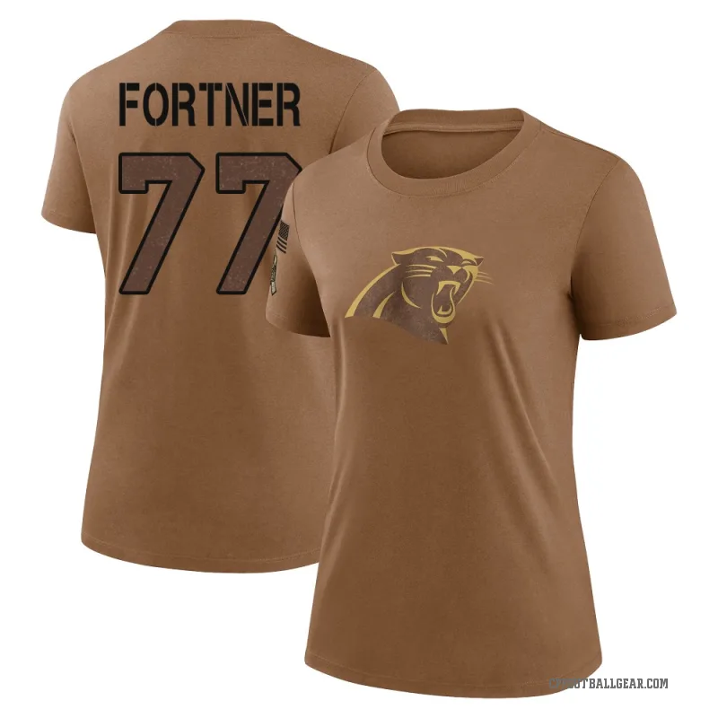 Luke Fortner Women's Brown Carolina Panthers 2023 Salute To Service Performance T-Shirt