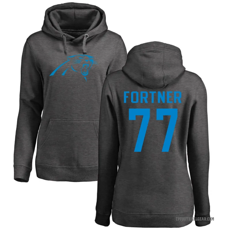 Luke Fortner Women's Carolina Panthers Pro Line by Branded Ash One Color Pullover Hoodie
