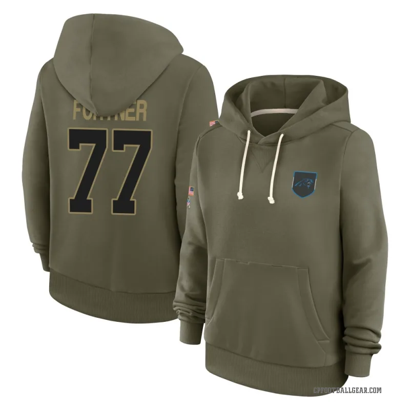 Luke Fortner Women's Olive Carolina Panthers 2025 Salute to Service Hoodie