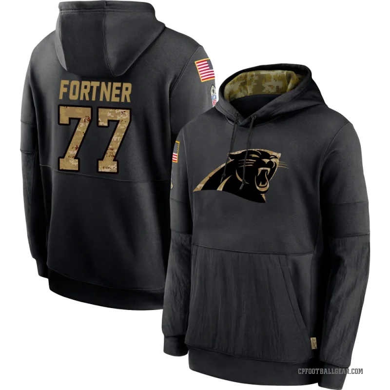 Luke Fortner Youth Black Carolina Panthers 2020 Salute to Service Sideline Performance Pullover Hoodie