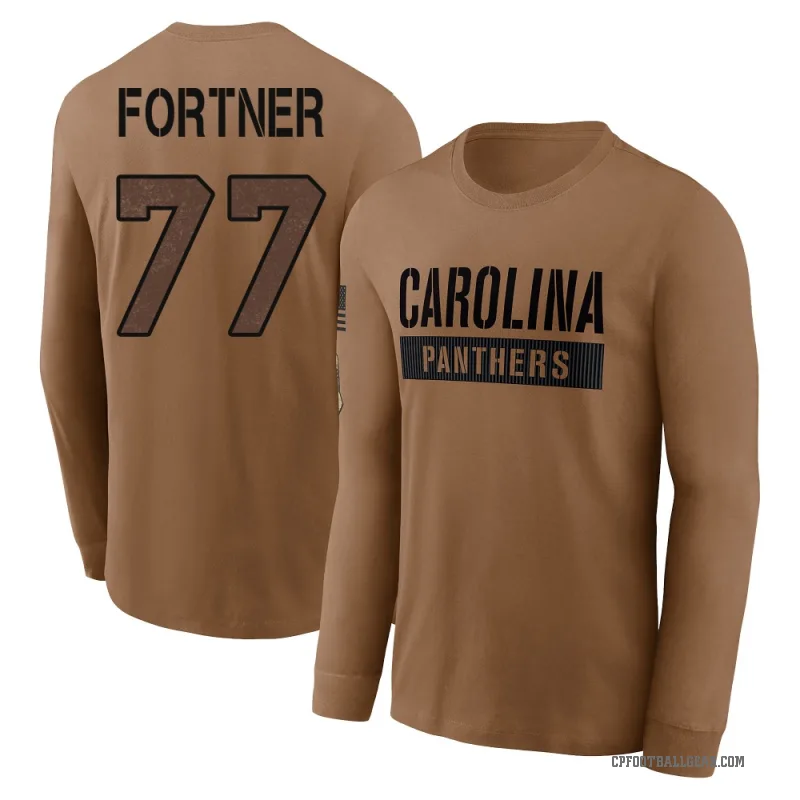 Luke Fortner Youth Brown Carolina Panthers 2023 Salute To Service Long Sleeve T-Shirt